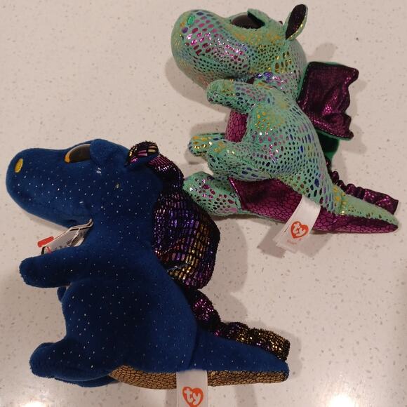 TY Beanie Boos Dragon Plush Cinder & Saffire - Picture 6 of 7